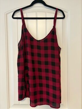 torrid Red and Black Buffalo Plaid Slip Chemise